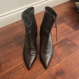 Zara mini leather booties with zipper